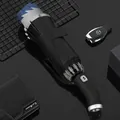 Premium zwarte automatische opvouwbare paraplu met LED-zaklamp handvat voor nachts - Volautomatische Omgekeerde Paraplu (Standaard) / LED Licht/Reflecterend/10 Baleinen / Marineblauw