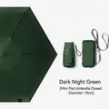 Mini midnight green flat umbrella with compact 15cm closed diameter - Card Bag Series / 15cm Flat 6-Fold / Night Green
