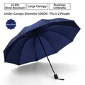 Automatic folding 10-rib navy blue umbrella with oversized 105cm canopy protection - Hemming Enlarged 10-Rib Manual / Burgundy