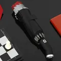 Premium automatische opvouwbare zwarte paraplu met geïntegreerde LED-zaklamp op handvat - Volautomatische Omgekeerde Paraplu (Standaard) / LED Licht/Reflecterend/10 Baleinen / Bordeauxrood