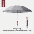 Automatic reverse folding umbrella in mist grey, extra large 122cm diameter canopy - Inverted Style-10-Rib Mechanical Anti-rebound Fully Automatic / Extra Large (122cm Diameter) / Gray