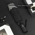 Business style automatic folding reflective umbrella in obsidian black, 105cm open diameter. - 8-Rib Fully Automatic Reverse / Black