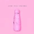 Compact pink five-fold capsule umbrella with six ribs for sun and rain protection. - 6 Ribs - Round Case / Light Pink
