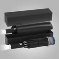 Zwarte automatische opvouwbare paraplu met LED-zaklamp en luxe geschenkverpakking - Volautomatische Omgekeerde Paraplu (Hoes + Cadeaubox) / LED Licht/Reflecterend/10 Baleinen / Marineblauw