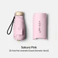 Πτυσσόμενη ομπρέλα cherry blossom pink 5-fold με θήκη UPF 50+, διάμετρος 18 cm - Επίπεδο Στυλ Πέντε Πτυχών / Μίνι Μέγεθος / Ανοιχτό Ροζ