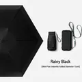 Mini compact flat black umbrella with 15cm folded diameter and matching carry case - Six-Fold Flat Umbrella (With Storage Case) / 15cm Folded Diameter / Rain Black