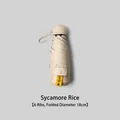 Compact Sycamore Beige UV sun umbrella, 6 ribs, 18cm folded diameter variant view. - 6-Rib (No Box) / Sycamore Beige