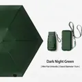 Compact dark green mini flat folding umbrella with matching carrying case, 15cm long - Six-Fold Flat Umbrella (With Storage Case) / 15cm Folded Diameter / Night Green
