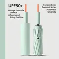 Premium mint green 72-rib fully automatic folding umbrella for UV protection and rain - Three-Fold Automatic / XL / 72-Rib Mint Green