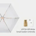Compact five-fold cream white UV protection umbrella for sun and rain portable pocket size - 14CM 6-Fold Flat Umbrella / Off White