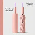 Automatic pink folding umbrella with UPF 50 plus UV protection and matching hard case - Three-Fold Automatic / XL / 72-Rib Peach Pink