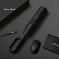 Compact fully automatic windproof umbrella in elegant matte starry black finish - Carabiner Series Extra Large 20 Ribs / Automatic Black Coating Sun Rain / Starry Black