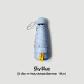 Portable sky blue capsule sun umbrella featuring UPF50+ UV protection and compact size - 6-Rib (No Box) / Sky Blue