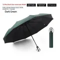 Large 105cm automatic folding umbrella with black UV coating in dark green finish - Black Coating Sun & Rain / 10 Ribs Large / Dark Green