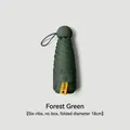 Compact forest green 5-fold capsule sun umbrella with UPF50+ UV protection for travel - 6-Rib (No Box) / Dark Green