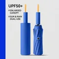 Ombrello automatico blu con protezione solare UPF50+ e design antivento resistente - Ombrello Grande Automatico Pioggia Sole / 72 Stecche (12x6) / Azzurro