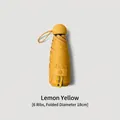 Lemon yellow 5-fold capsule sun umbrella with UPF 50+ protection, compact 18cm size - 6-Rib (No Box) / Lemon Yellow
