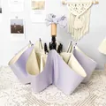 Paraguas plegable vintage de 16 varillas resistente al viento en lila y blanco - Púrpura Blanco