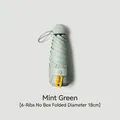 Compact mint green capsule sun umbrella featuring UV protection and 18cm portable size - 6-Rib (No Box) / Mint Green