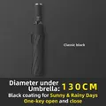 Classic black automatic folding umbrella with a large 130cm diameter coverage area - X Series Oversized Extra Large Fully Automatic Umbrella / Fully Automatic Series / Extra Large 10-Rib - Black