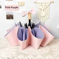 Paraguas plegable vintage de 16 varillas en rosa y lila para protección contra el sol y lluvia - Rosa Púrpura