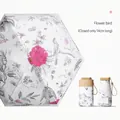 Vintage flower and bird pattern 5-fold pocket sun umbrella with 14cm folded length - 14CM 6-Fold Flat Umbrella / Vintage Flower Bird