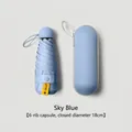 Premium sky blue capsule sun umbrella with UPF50 plus protection and storage case - 6-Rib (With Box) / Sky Blue