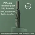 Waldgrüner Automatikschirm, windfest, UV-Schutz, 105 cm Durchmesser für 1-2 Personen. - P Serie Vergrößert 10 Rippen / Automatischer Schwarzbeschichtung Sonne Regen / Waldgrün
