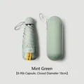 Compact mint green capsule sun umbrella with UV protection case and portable design - 6-Rib (With Box) / Mint Green