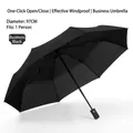 High-quality automatic black windproof folding umbrella with 97cm diameter coverage. - 8-Rib Automatic / Black