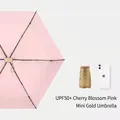 Compact mini folding UPF50+ UV protection sun umbrella in elegant cherry blossom pink color - Light Pink