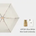 UPF 50+ mini folding sun umbrella in beige, pocket-sized with UV protection - Off White