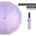 Light purple 12-rib automatic folding umbrella with 105cm diameter canopy and sun protection - 12 Ribs Extra Large / Light Purple