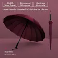 Professional wine red windproof long handle automatic umbrella with 16 durable steel ribs - Standard - Straight Handle Automatic Umbrella / 16 Ribs / Burgundy