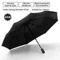 Automatic folding windproof umbrella in business black with 97cm diameter for sun and rain - 8 Ribs / Black