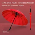 Professional red windproof long-handle automatic umbrella with 16 sturdy steel ribs - Standard - Straight Handle Automatic Umbrella / 16 Ribs / Red