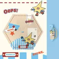 Cute star character cartoon five-fold parasol for student sun and rain UV protection - Includes Matching Handbag / Striped Star Man
