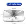 Sombrilla pequeña para parabrisas de coche, 125 cm de ancho - Estilo Paraguas de Tres Pliegues / 125x65cm (Expandido) / Pequeño Plata Titanio