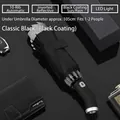 Fully automatic black reverse folding umbrella with LED light and reflective safety strip - 10-Rib Automatic with LED / Black