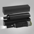 Automatische omgekeerde paraplu met LED-zaklamp handvat en zwarte geschenkdoos - Volautomatische Omgekeerde Paraplu (Hoes + Cadeaubox) / LED Licht/Reflecterend/10 Baleinen / Bosgroen