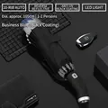 Automatic folding umbrella in business blue with 105cm diameter and LED light handle - 10-Rib Automatic with LED / Navy Blue