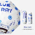 Portable mini 5-fold UV protection umbrella with blue berry pattern and case. - Digital Print (5-Fold Mini Style) / 8-Rib 5-Fold Umbrella (With Eye Case) / Blue Jam
