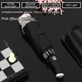 Automatic reverse folding umbrella with LED light in pink and black finish 105cm - 10-Rib Automatic with LED / Light Pink