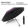 Large 105cm 10-rib manual folding umbrella for sun and rain in purple and black. - Manual] 10-bone enlarged-vinyl rain or shine-purple [105CM / Business Umbrella Series