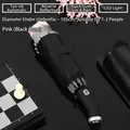 Automatic reflective umbrella with LED flashlight handle and 10 ribs pink interior - 10-Rib Enlarged Reverse Automatic LED Flagship Style / Light Pink