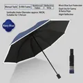 Navy blue manual folding umbrella with reflective safety edge and black sun protection - Inverted 8-Rib Manual Reinforced / Black Coating Sun Protection / Navy Blue