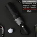 Large fully automatic black folding umbrella with reflective safety edge and coating - 10-Rib Large Automatic Basic / Black