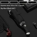 Sky blue 10-rib automatic folding umbrella with reflective strip and LED handle - 10-Rib Enlarged Reverse Automatic LED Flagship Style / Light Blue