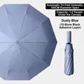 Premium automatic mist blue 3-fold umbrella with 10-rib structure for UV protection - 10 Ribs Enlarged / Smoky Blue