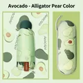 Portable 5-fold UV sun & rain umbrella in avocado green with matching storage case - 6 Ribs, Capsule Case / Avocado